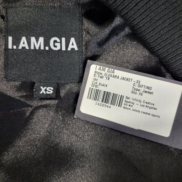 NWT~$295~I AM GIA~S/M~BLACK MILITARY UTILITY CARGO DENIM JEAN JACKET COAT - Picture 16 of 16